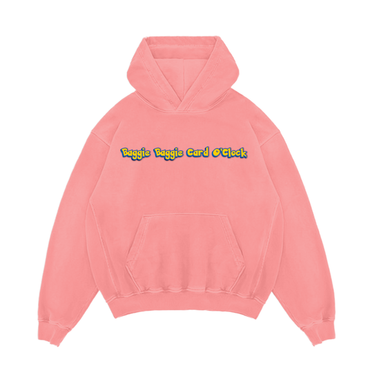 BAGGIE BAGGIE CARD O'CLOCK HOODIE - SALMON